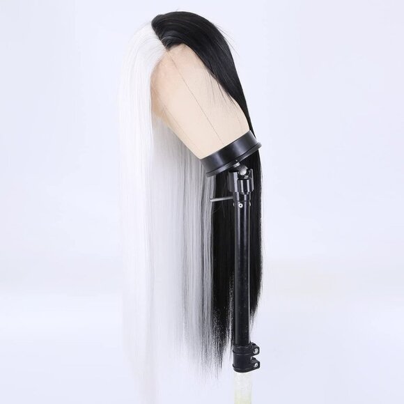 Half Black Half White Lace Wigs - Picture 5 of 5